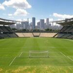 Estádio de futebol no Brasil simbolizando preparação para Copa do Mundo e análise de rivais como Marrocos na Afcon 2025.