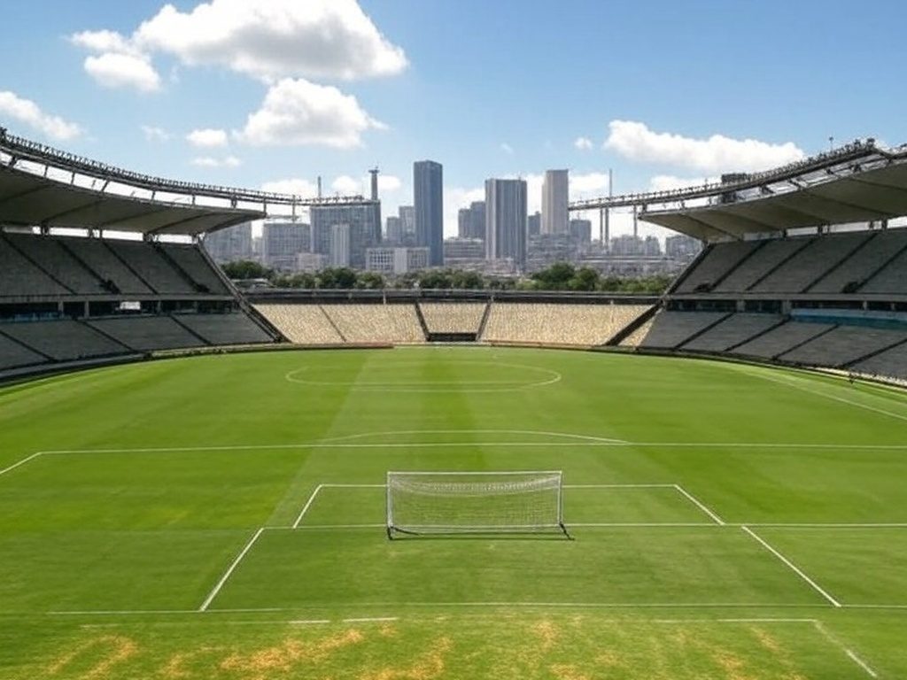 Estádio de futebol no Brasil simbolizando preparação para Copa do Mundo e análise de rivais como Marrocos na Afcon 2025.