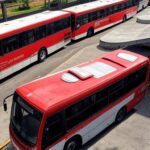 Terminal de ônibus Cruzeiro em Aparecida de Goiânia com ônibus estacionados, ilustrando meia tarifa de R$ 2,15 no transporte público.