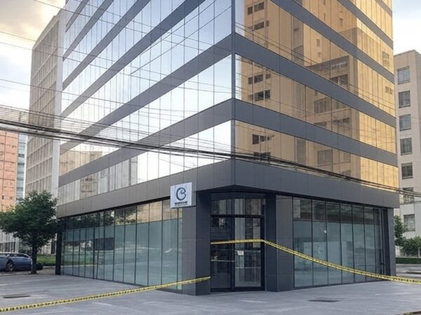 Fachada de banco em São Paulo representando escândalo de R$ 40 bilhões no Banco Master.