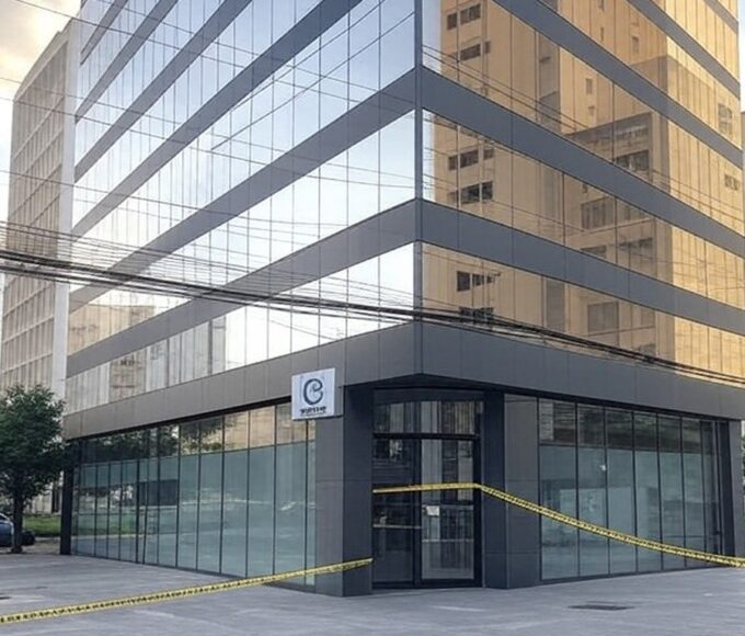 Fachada de banco em São Paulo representando escândalo de R$ 40 bilhões no Banco Master.