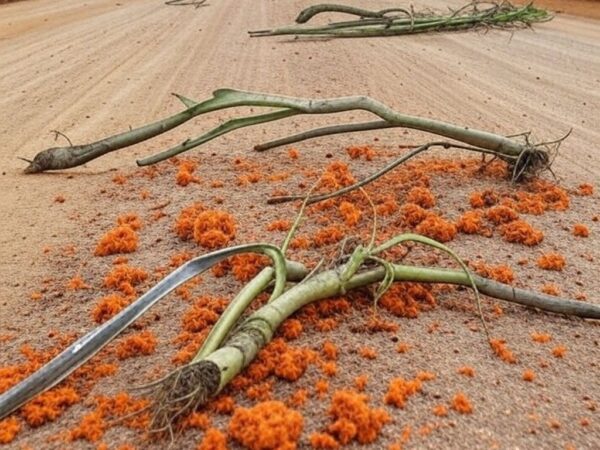 Radares de velocidade derrubados e vandalizados na rodovia GO-164 em Nova Crixás, Goiás.