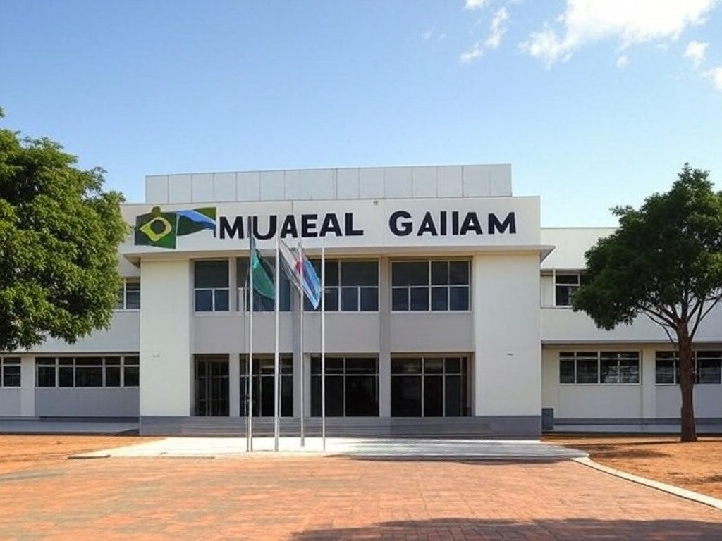 Fachada de escola municipal em Goiânia representando início de matrículas com vagas para novatos em escolas e CMEIs.