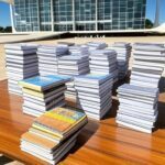 Edifício do STF em Brasília com pilhas de livros jurídicos, representando pedido de remição de pena por leitura.