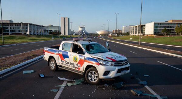 Acidente em perseguição policial deixa cinco agentes feridos no Distrito Federal