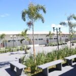Primeira escola estadual em sistema modular da rede pública goiana foi entregue em Cidade Ocidental (Foto: Seduc)