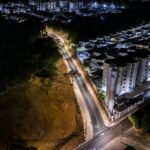 Imagem aérea mostra acesso iluminado no sentido Jardim Belo Horizonte-Serra Dourada 3 – Foto: Divulgação/Secom Aparecida