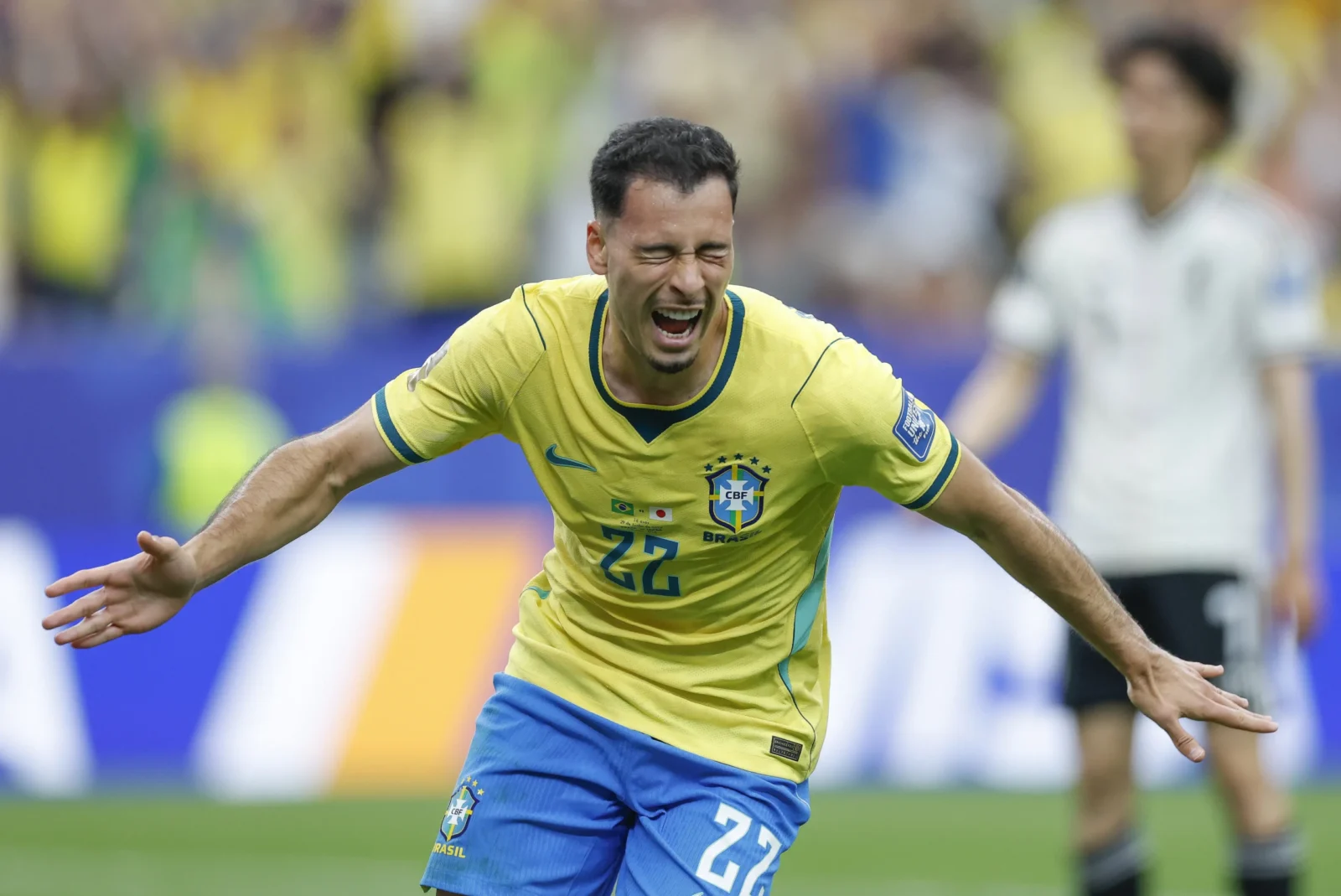 Comemoração de Gabriel Martinelli - Brasil x Japão (Foto - Rafael Ribeiro)