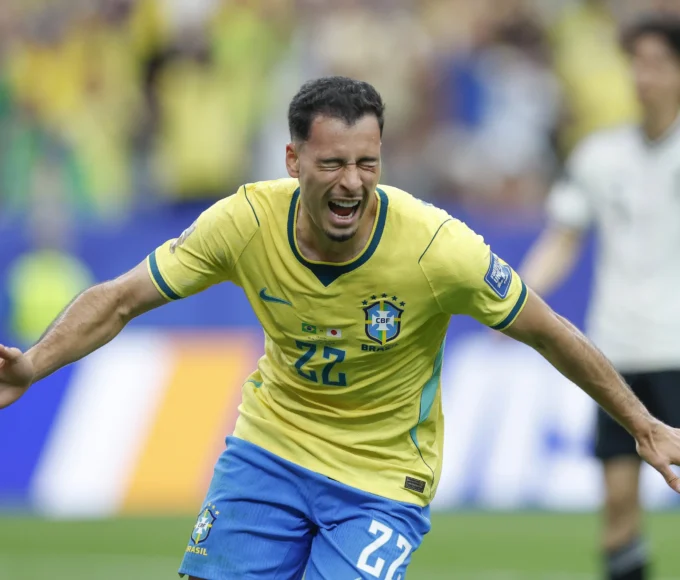 Comemoração de Gabriel Martinelli - Brasil x Japão (Foto - Rafael Ribeiro)